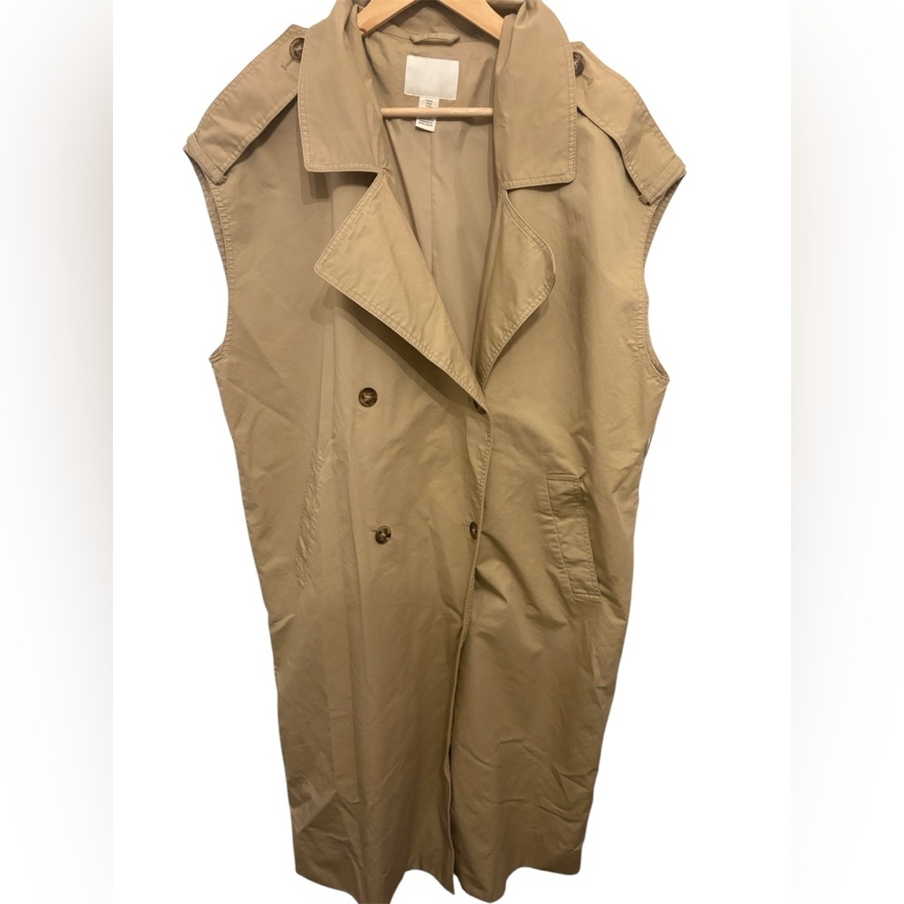 Sleeveless Trench Dress in Tan